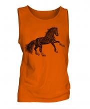 Rearing Horse Sketch Mens Vest