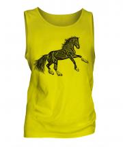 Rearing Horse Sketch Mens Vest