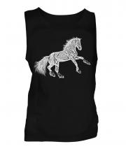 Rearing Horse Sketch Mens Vest