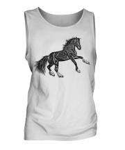 Rearing Horse Sketch Mens Vest