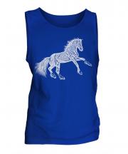 Rearing Horse Sketch Mens Vest