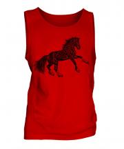 Rearing Horse Sketch Mens Vest