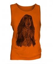 Afghan Hound Sketch Mens Vest