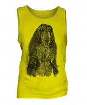 Afghan Hound Sketch Mens Vest