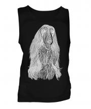 Afghan Hound Sketch Mens Vest