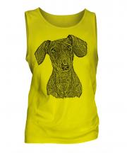 Dachshund Sketch Mens Vest