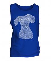 Dachshund Sketch Mens Vest