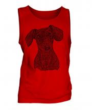 Dachshund Sketch Mens Vest