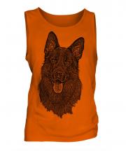 German Shepherd / Alsation Sketch Mens Vest