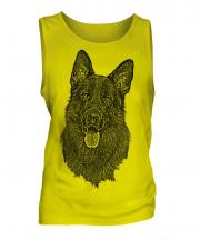 German Shepherd / Alsation Sketch Mens Vest