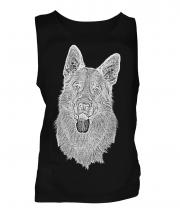German Shepherd / Alsation Sketch Mens Vest