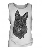 German Shepherd / Alsation Sketch Mens Vest