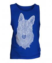 German Shepherd / Alsation Sketch Mens Vest