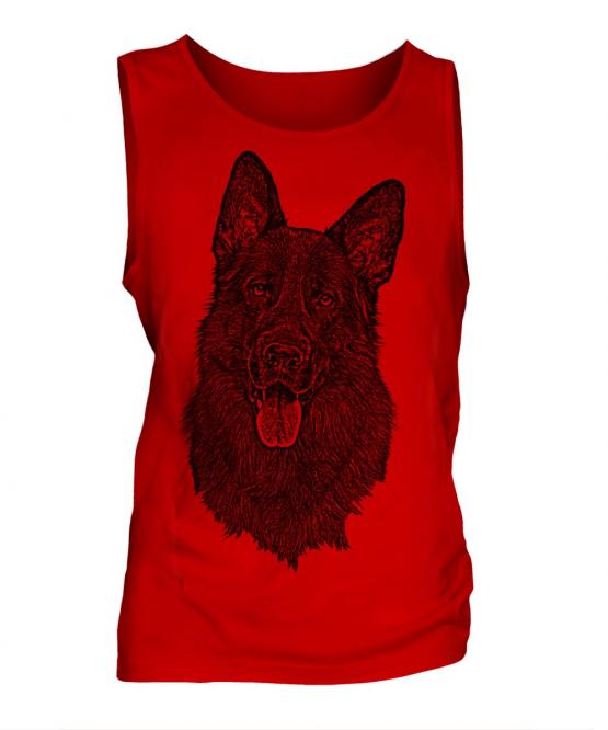 German Shepherd / Alsation Sketch Mens Vest