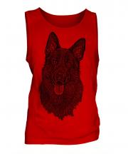 German Shepherd / Alsation Sketch Mens Vest