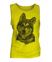 Alaskan Malamute Sketch Mens Vest