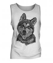 Alaskan Malamute Sketch Mens Vest