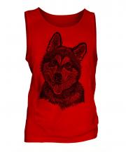 Alaskan Malamute Sketch Mens Vest
