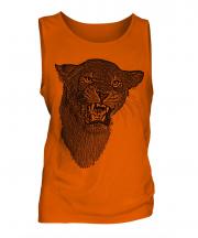 Lioness Roaring Sketch Mens Vest