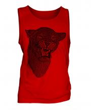 Lioness Roaring Sketch Mens Vest