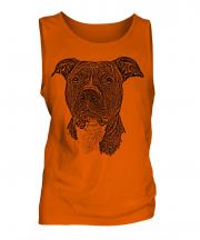 Staffordshire Terrier Sketch Mens Vest