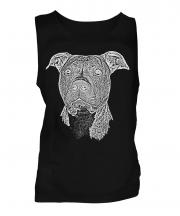 Staffordshire Terrier Sketch Mens Vest