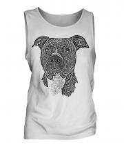 Staffordshire Terrier Sketch Mens Vest