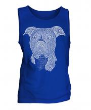Staffordshire Terrier Sketch Mens Vest