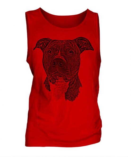 Staffordshire Terrier Sketch Mens Vest
