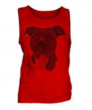 Staffordshire Terrier Sketch Mens Vest