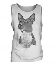 Basenji Sketch Mens Vest