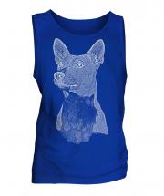 Basenji Sketch Mens Vest