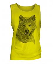 Akita Inu Sketch Mens Vest