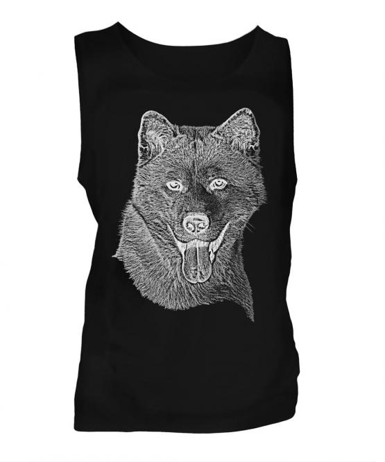 Akita Inu Sketch Mens Vest