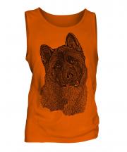 American Akita Sketch Mens Vest