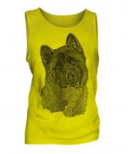 American Akita Sketch Mens Vest