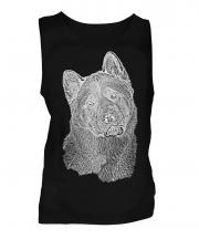 American Akita Sketch Mens Vest