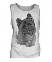 American Akita Sketch Mens Vest
