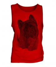 American Akita Sketch Mens Vest