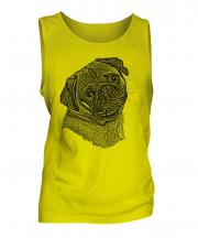 Pug Sketch Mens Vest