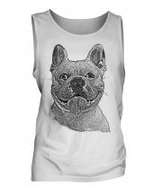 French Bulldog Sketch Mens Vest