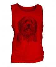 Old English Sheepdog Sketch Mens Vest