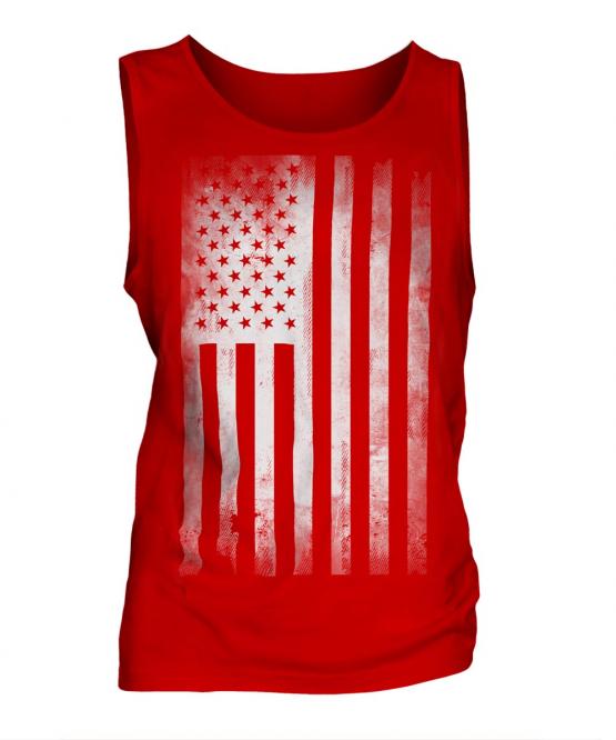 Stars And Stripes Faded Print Mens Vest