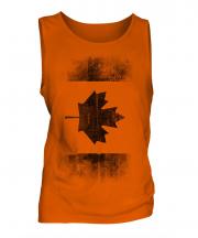 Canadian Flag Faded Print Mens Vest