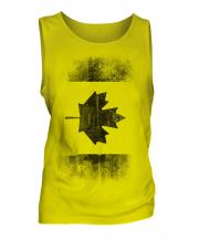Canadian Flag Faded Print Mens Vest
