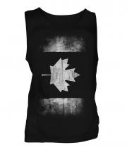 Canadian Flag Faded Print Mens Vest