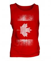 Canadian Flag Faded Print Mens Vest