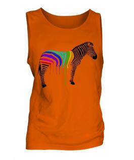 Rainbow Painted Zebra Mens Vest