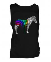 Rainbow Painted Zebra Mens Vest
