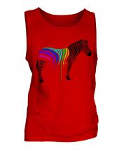 Rainbow Painted Zebra Mens Vest